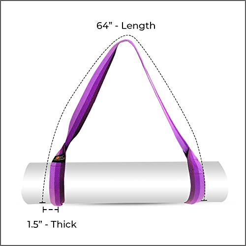 Yoga Mat Carrier Strap | Adjustable Mat Holder Sling for Carrying Mats | Thick & Comfy Texture | Yoga Mat Strap