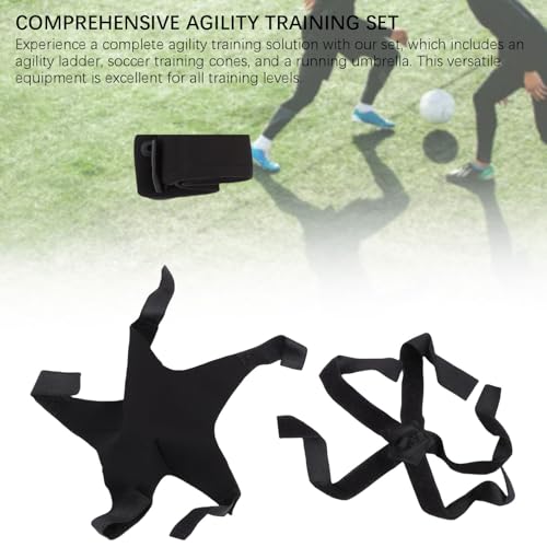 Agility Ladder Speed Training Equipment Set with Soccer Cones Running Umbrella Football Fitness Training Gear for Athletes Adults Teens in Gym Park Backyard Plastic Nylon Material
