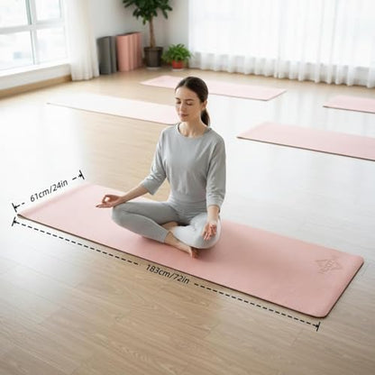 Extra Thick Yoga Mat 0.315 Inch, Non Slip 72x24 Inch, POE Eco Friendly Cushioned Mat for Home Gym Yoga Pilates Men Women