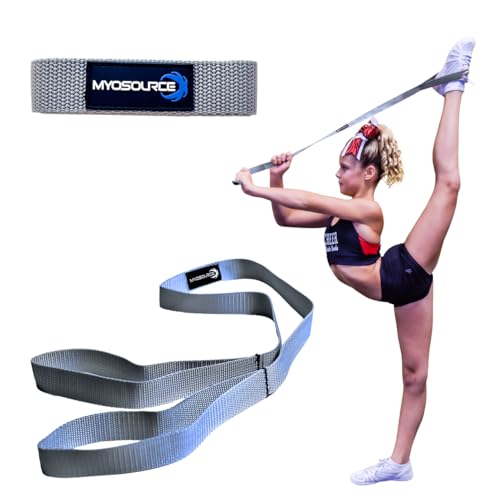 Cheerleading Flexibility Stunt Strap - Improve Stretching and Stunts for Cheer Dance Gymnastics & Physical Therapy – Stocking Stuffers Present for Kids Girls Adults - 12 Colors - color: Silver