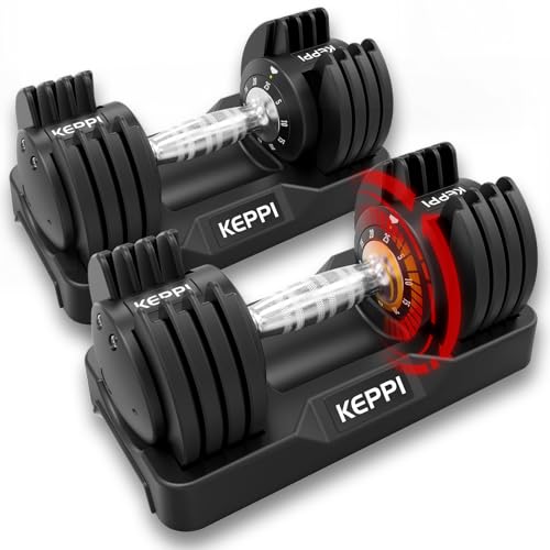 Keppi Adjustable Dumbbells Set of 2, Quick Adjust Weights for Home - style: 25LB-Pair