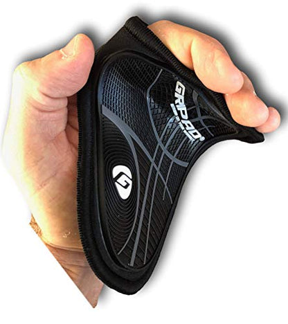 Gripad RX Lifting Grips | The Most Durable Grip Pads Yet | The Alternative to Weight Lifting Gloves, Gym Workouts, WOD, Weightlifting | Neoprene Hand Grips | Flexible Rubber Palm - color: Grey