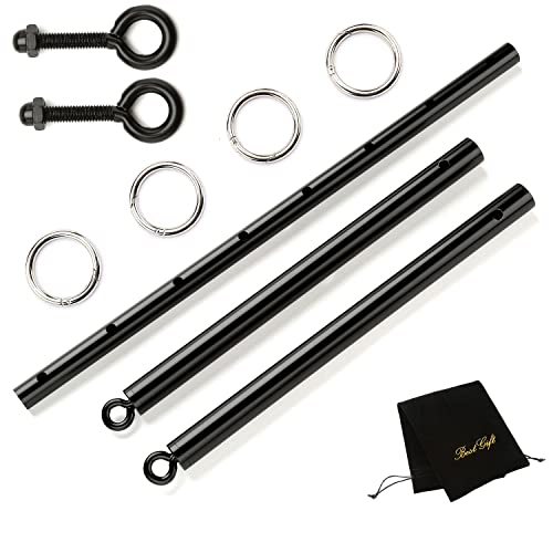 Adjustable 2 PCS 3 in 1 Spreader Bar Adjustable Straps Sports Aid Training Fitness Kit Workout Bar with Fur Flocking Storage Bag - style: Black
