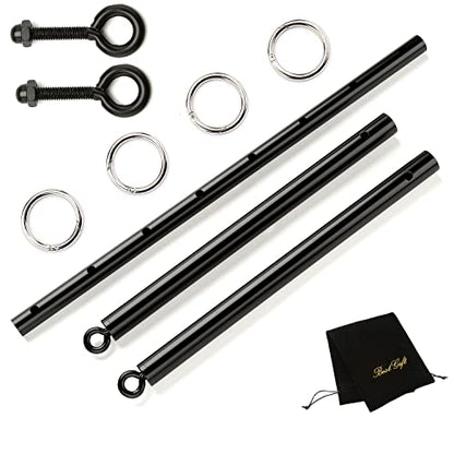 Adjustable 2 PCS 3 in 1 Spreader Bar Adjustable Straps Sports Aid Training Fitness Kit Workout Bar with Fur Flocking Storage Bag - style: Black
