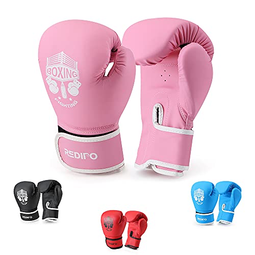 Kids Boxing Gloves, Sponge Foam Training Sparring Gloves Thai Kick Boxing for Kid and Youth, Suitable for Boys and Girls Age 3 to 9 Years - color: pink, size: 6oz