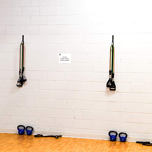 Space Saver Gym Resistance Bands Wall Anchor for At Home Fitness Workouts with 1 Rail and 1 Rail Car - style: Without Resistance Bands
