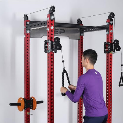 Tricep Rope 27 & 36 inches 2 Colors Fitness Attachment Cable Machine Pulldown Heavy Duty Coated Nylon Rope with Solid Rubber Ends
