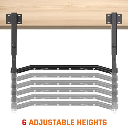 48" Joist Mounted Pull Up Bar, 600LBS Heavy Duty Multi Grip Ceiling Mount Chin Up Bar, Ceiling Beam for Home Gym/Garage/Basement with 5-Height Adjustable& Round Anchors, Easy to Install