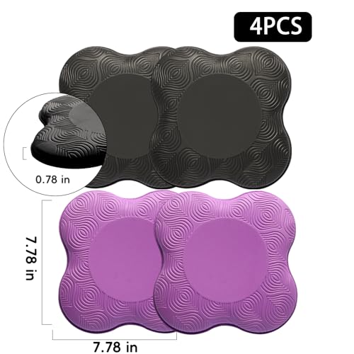 2 Pack Yoga Knee Pads Mat Set - Extra Thick Foam Kneeling Pad Cushion for Knees, Elbows, Wrists, Head - Yoga Essentials for Women Men, Non-Slip Pilates, Meditation, Floor Workouts