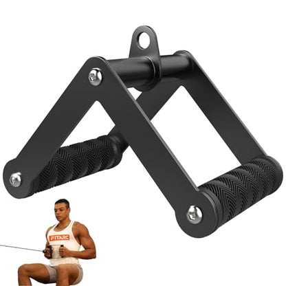 Fitarc Double D Row Handle Cable Attachments for Gym, Non-Slip V Bar Attachment for Home Gym Equipment, T Bar Row Attachment for Back Training, LAT Pulldown Attachments and Cable Machine Attachment - color: Double D Row Handle