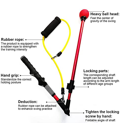 Golf Swing Trainer,Portable Collapsible Trainer, Improve Swing Posture,Folding Posture Corrector Aid Posture Correction Swing Stretchable Stick with Wide Angle, Golf Grip Swing Trainer aid (A) ﻿