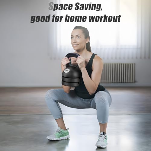 Adjustable Kettlebell Weight Set: 3-in-1 Kettlebells (5lbs 8lbs 12lbs) for Home Gym Full-Body Workout Strength Training Weight Loss | Good for Beginners