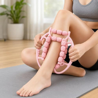 29-Wheel Leg Roller Massager, Manual Muscle Roller Tool for Calves, Thighs and Arms, Pink - size: 29-Wheel