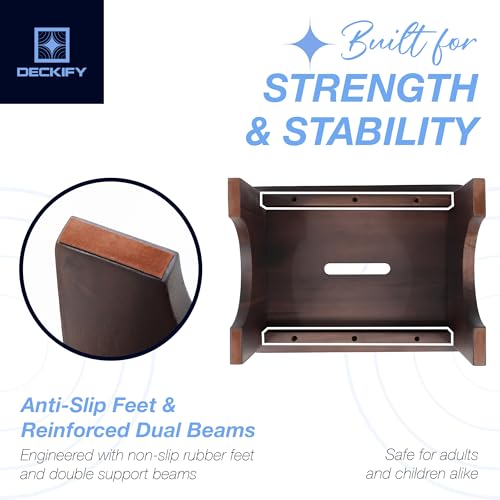 Premium Wooden Step Stool for Adults, Small Acacia Wood Stepping Stool, Non-Slip 1-Step Bedside Stool for Bed & Bathroom, 600 lbs, Portable — 3.5 Inch - size: 3.5 Inch