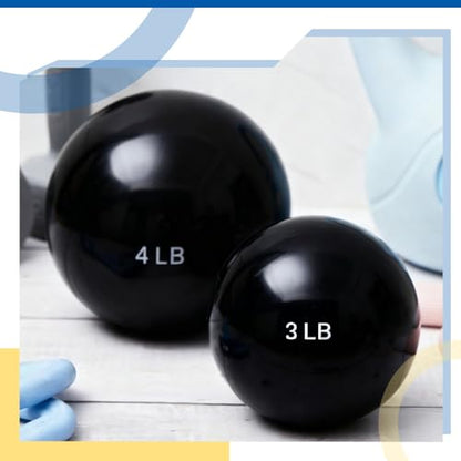 Halloscume 1 lb 2lb 3lb 4lb 5lb Weighted Balls - color: Black, size: 3 Lbs & 4 Lbs