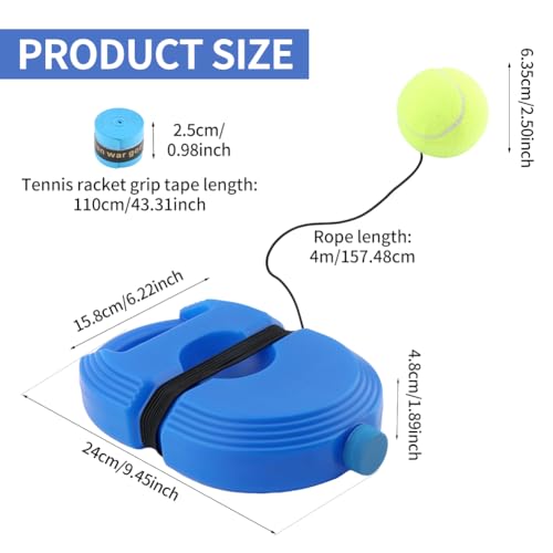 Tennis Trainer Rebound Ball with 3 String Balls,Tennis Practice Device,Portable Tennis Training Tool Suitable for Beginners Sport Exercise