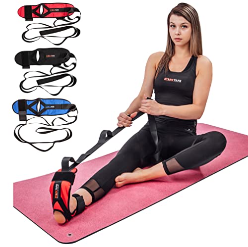 Foot and Leg Stretcher. Stretching Strap Loops for Plantar Fasciitis, Heel Spurs, Foot Drop, Hamstring, Quads. Improve Strength, Stretches, Achilles Tendonitis Stretch and Calf Pain Relief
