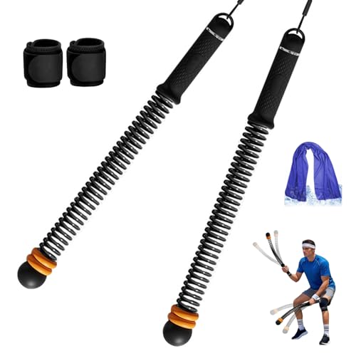 Adjustable Ropeless Battle Ropes Trainer, Ropeless Battle Ropes for Full Body Workout, Home Gym Strength Training, HIIT Cardio, Arm Toning and Fat Burning Exercise Equipment, Black+Wristbands+Towel - color: Black+wristbands+towel