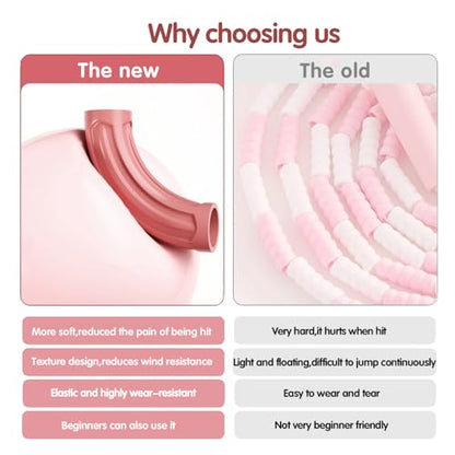 Redify Beaded Jump Rope for Kids,Tangle-Free Segmented Kids Jump Rope with Soft Anti-slip Handles,Adjustable Jumping Rope for Women