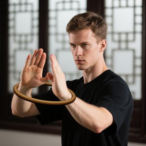 MR Wing Chun Ring Set, Wing Chun Rattan Ring, Natural Wood Rings, Wing Tsun Kung Fu Wrist Hand Strength Training Equipment, Yewen Sau Sticky IP Man Siu Lum Kung Fu Ring Set, 7”, 9”, 11”