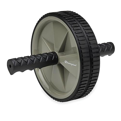 Champion Ab Roller Wheel (Grey/Black), Ab Wheel with Dual Non-Skid Wheels, Exercise Roller for Core Workout, Abs Workout Equipment for Home Gym Strength Training and Core Stability