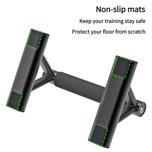 SELEWARE Wood Push Up Bars Steel Calisthenic Parallette Bars Handstand Bars - color: B: Foam Covered Grip (13.7"L x 6"H)