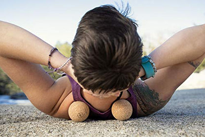 Travel Cork Massage Ball | Lightweight, Sustainable Alternative to Lacrosse Ball for Muscle Pain Relief (2.5 Inch (Pack of 2), Sanded Cork)