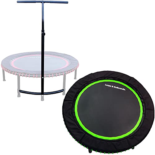 LEAPS & REBOUNDS Fitness Rebounder - 48 in Adjustable Stability Bar