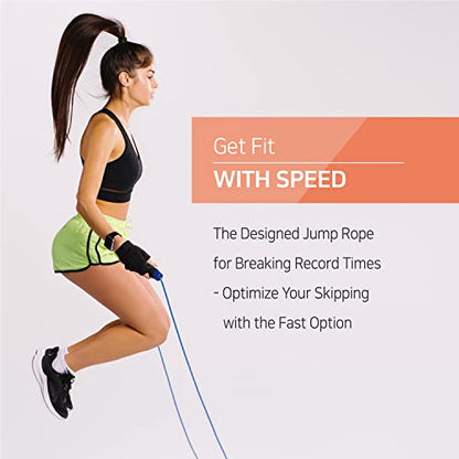 Skipping Jump Rope for Fitness Workout - Light Weight, Adjustable, Tangle Free, Excellent line control for Cardio Boxing, CrossFit, Training Exercise All Ages and Gender ( Special Luxury, KA-220, Made in Korea)