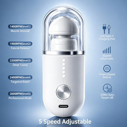 Pocket Mini Massage Gun,Percussion Deep Tissue Muscle Massager,Portable Handheld Massager Design with 3 Massage Heads All-in-one Storage Case,for Home,Gym,Office and Travel