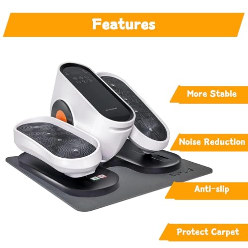 Under Desk Elliptical Equipment Mat, Electric Leg Foot Exerciser Machine Mat while Sitting for Seniors, Anti-slip and Lightweight Ellipse Rubber Matt to Protect Concrete, Hardwood Floors,Carpet, Large - size: Large