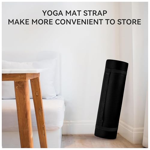 Fitvids Yoga Mat, 1/2-Inch Extra Thick High Density Exercise Mat, Anti-Tear Exercise Yoga Mat with Carrying Strap, Suitable for Various Yoga Exercises
