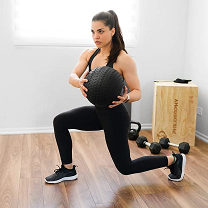 Philosophy Gym Slam Ball - Weighted Fitness Medicine Ball with Easy Grip Tread - style: 10 LB