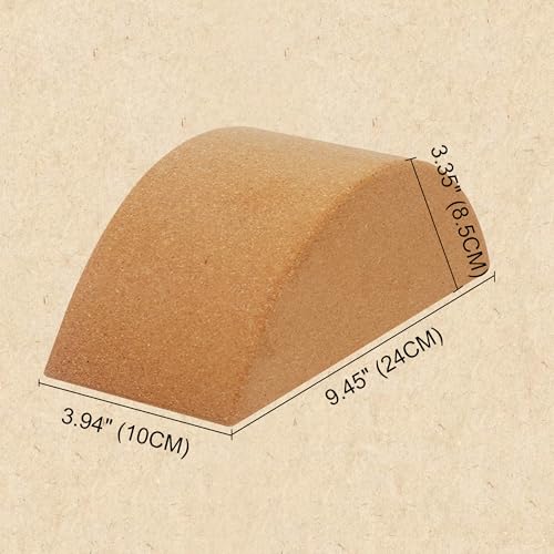 HiSnug Cork Calf Stretcher Foot Rocker - Half Moon Yoga Block for Plantar Fasciitis, Recovery Ankle Stretcher Balance Blocks Leg Muscle Strength Traning Sports Workout Equipment, Anti-Slip