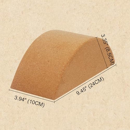 HiSnug Cork Calf Stretcher Foot Rocker - Half Moon Yoga Block for Plantar Fasciitis, Recovery Ankle Stretcher Balance Blocks Leg Muscle Strength Traning Sports Workout Equipment, Anti-Slip