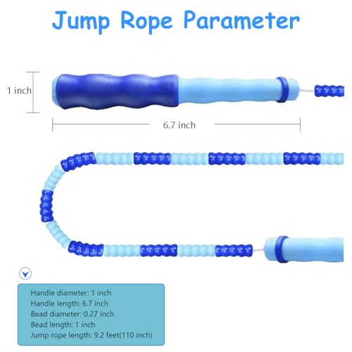 Jump Rope for Kids Girls and Boys, Soft Beaded Jump Ropes, Adjustable Skipping Rope, Tangle-Free Segmented Rope for Kid and Women Men Adults Exercise, Keeping Fit, Training - 9.2Ft - color: Pink&Purple