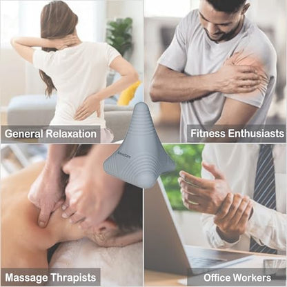 Trigger Point Massage Ball, Manual Massager Tool for Muscle Knot Deep Tissue Relief Myofascial Release Physical Therapy Hip Flexor Iliacus Psoas Hand Foot Back. 2.8×2.9” (Gray) - color: Gray