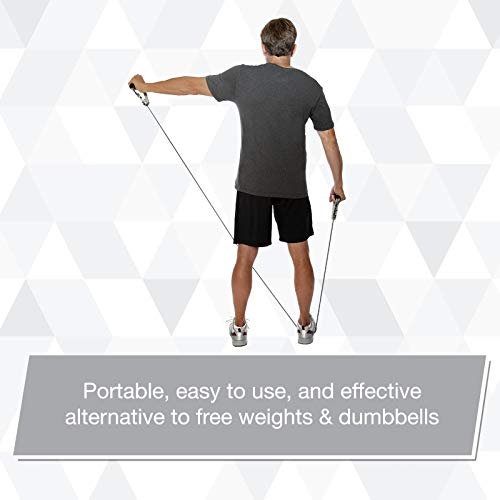THERABAND Resistance Tubes, Professional Latex Elastic Tubing with Soft Handles & Door Anchor for Physical Therapy, Pilates, At-Home Workouts, and Rehab, 48 Inch, Silver, Super Heavy, Level 7