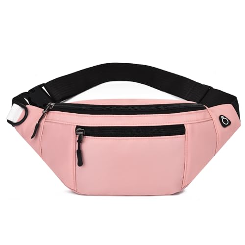 Crossbody Fanny Pack for Men&Women,Large Waist Bag & Hip Bum Bag with Adjustable Strap for Outdoors Workout Traveling Casual Running Hiking Cycling - color: Loop Hot Pink