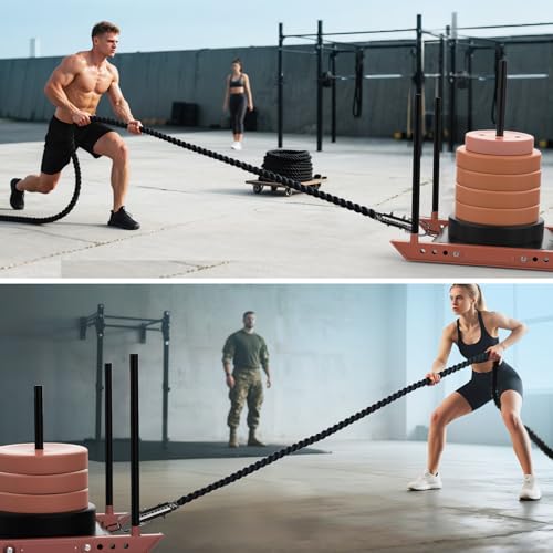 Weight Workout Sled Pulling Rope - 1.5 Inch Dia.15FT 20FT 30FT 40FT Length Heavy Duty Workout Rope for Weight Sled, Tire Drag, Football Training, Fitness Resistance Exercise Equipment for Men & Women