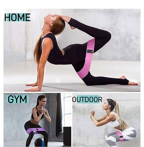 3 Pcs Woven Resistance Bands for Legs Butt HIPS - 3-Level Exercise Bands with Non-Slip, Perfect for Home Gym, Yoga, Pilates - color: Grey+Dark Grey+Black