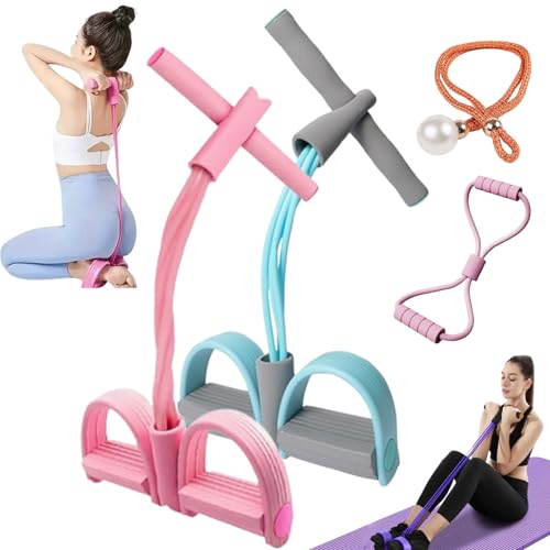 21 Fitness Resistance Bands-4 Tube Pedal Ankle Puller - color: N
