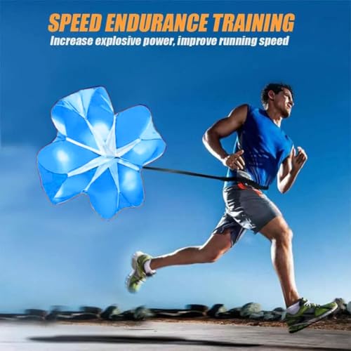 Running Speed Chute Resistance Parachute 56 inch Powerchute Umbrella Training Sprint Power Soccer Trainer for Runner, Football, Soccer Drilling