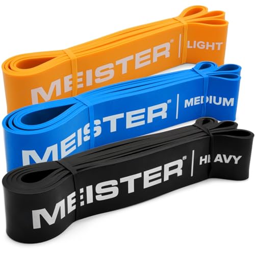 Meister X Band Comfort-Width 41" x 2" Resistance Bands - X-Wide Premium Loop Bands - style: 3 Band Set / Medium