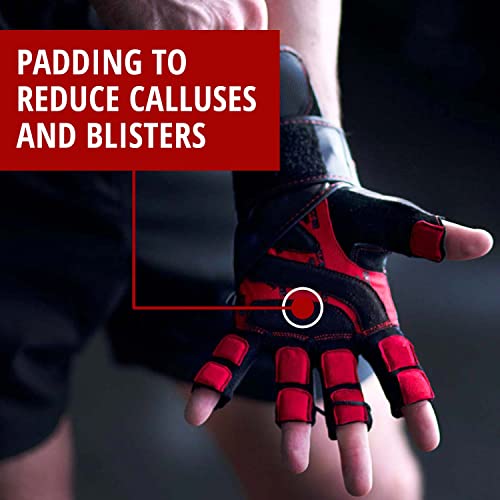Weightlifting Gloves for Gym Fitness Crossfit Bodybuilding - Workout Gloves for Men & Women - Dominator Leather Crossfit Cross Training Gloves Wrist Strap Wrap - Best Weight Lifting Gloves with Wrist Support for Heavy Lifting - 1 Year Replacement Warranty
