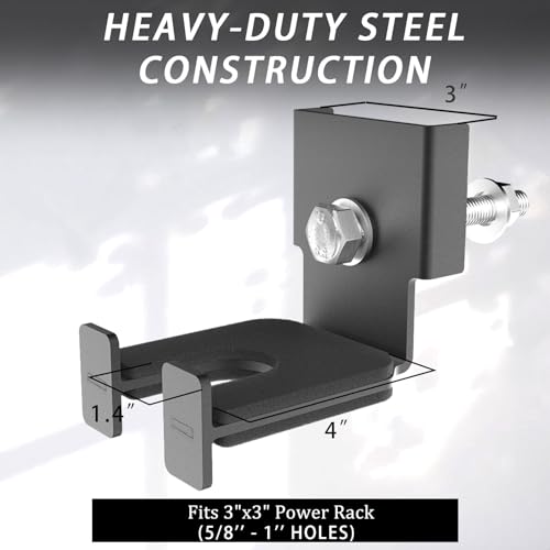 Rack-Mounted Olympic Barbell Holder for 2x2 & 2x3 Power Racks, No Drilling Required – Heavy-Duty Steel Storage with Protective Padding, Space-Saving Gym Equipment - color: fit 3x3"power racks