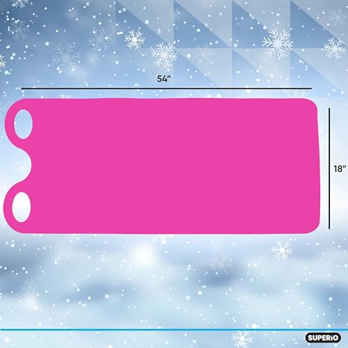 Superio Snow Slider Mat, Flexible Snow Sled Flying Carpet, Roll up Sleds for Kids and Adults 54" Lightweight Plastic Snowboard Sled-2 Pack