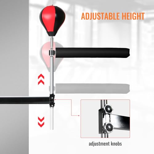 Wall Mount Spinning Bar with Punching Ball, MMA Boxing Speed Trainer Reflex Training Equipment for Kickboxing, Fitness and Stress Relief