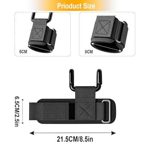 Lifting Hooks for Weight Lifting, 1 Pair 330 LB Weight Lifting Wrist Wraps Heavy Duty Gym Lifting Straps Hook for Barbell, Deadlifts, Pull-Ups, Strength Training, Wrist Protection, for Men & Women