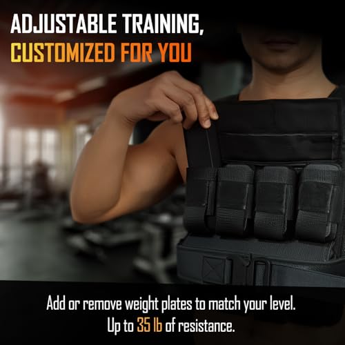 Vestly Pro Weighted Vest for Men – Adjustable Up to 35 lbs with Wrist & Ankle Weights Included – Breathable Training Vest for Strength, Running, Cardio & Endurance